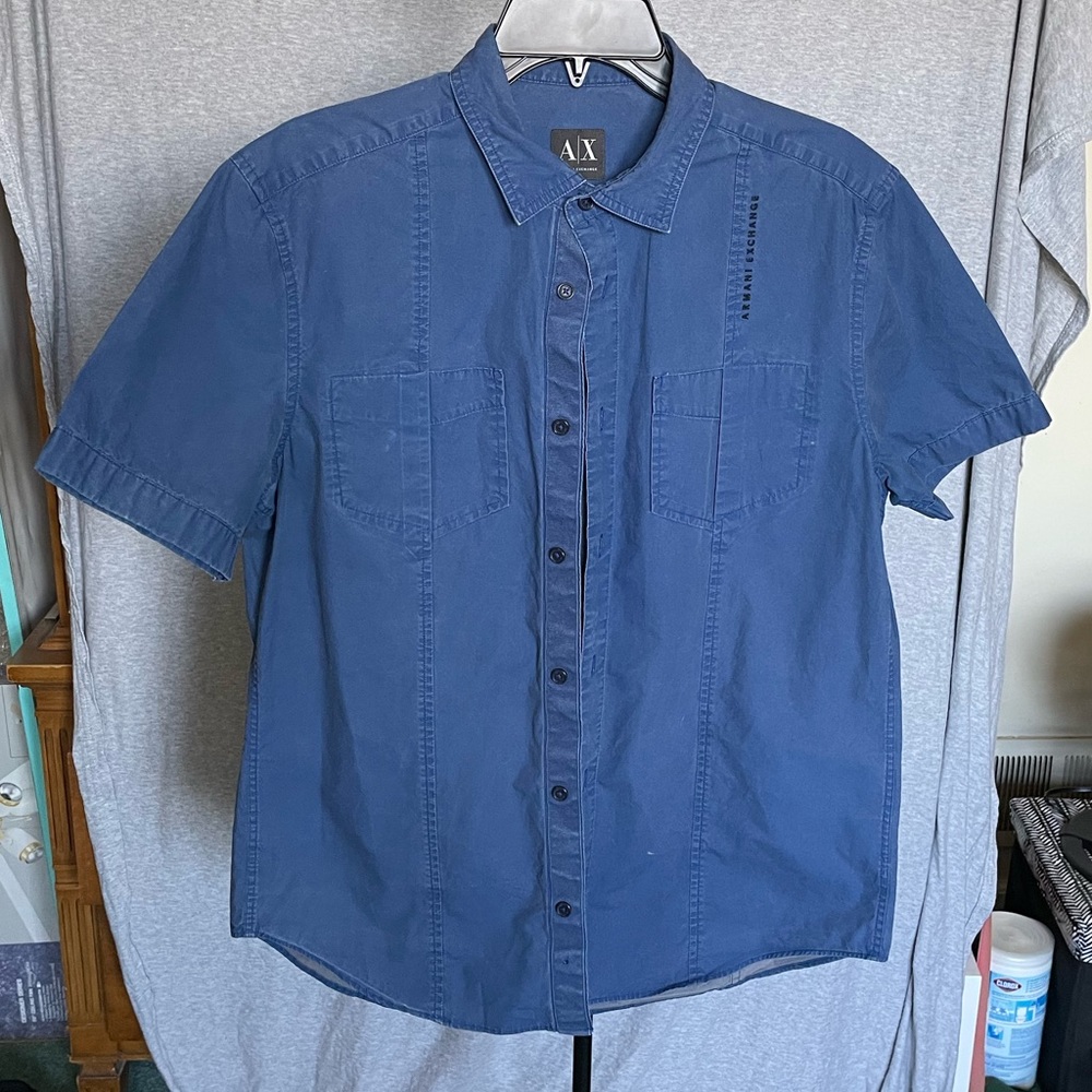 Blue button down shirt